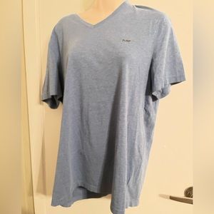 Michael Kors v neck heathered blue tee. Size L. Great condition.